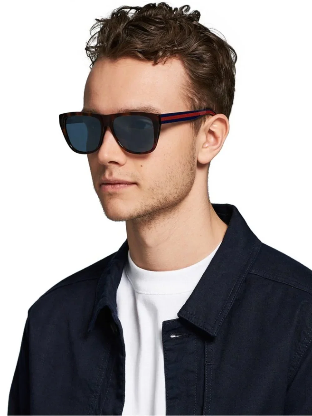 Gucci GG0926S 002 Square Sunglasses - Havana / Blue
